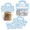 Big Dot of Happiness Blue Checkered Party - DIY Clear Goodie Favor Bag Labels - Candy Bags with Toppers - Set of 24